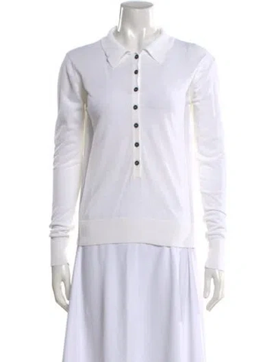 Pre-owned A.l.c Long Sleeve Polo In White