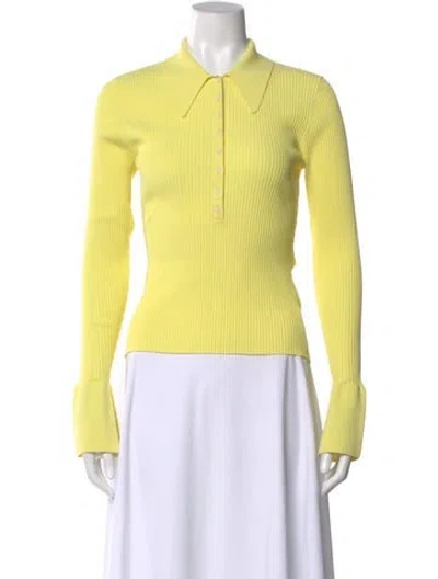 Pre-owned A.l.c Long Sleeve Polo In Yellow