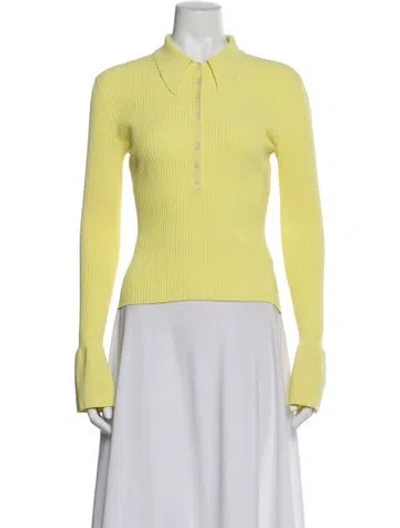 Pre-owned A.l.c Long Sleeve Polo In Yellow