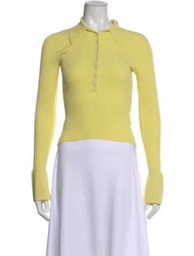 Pre-owned A.l.c Long Sleeve Polo In Yellow