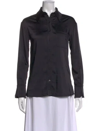 Pre-owned A.l.c Long Sleeve Top In Black