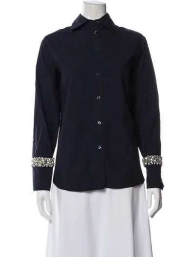 Pre-owned A.l.c Long Sleeve Top In Blue