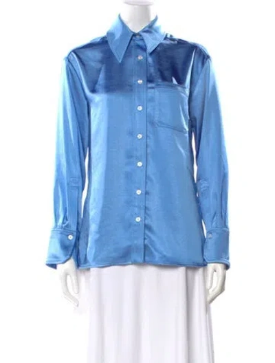 Pre-owned A.l.c Long Sleeve Top In Blue