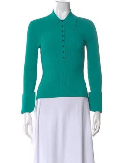 Pre-owned A.l.c Long Sleeve Top In Green