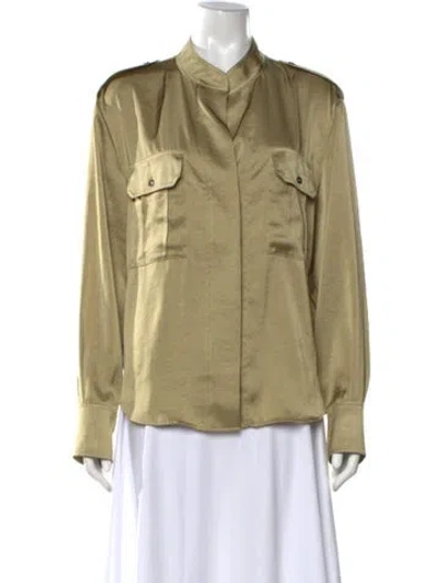 Pre-owned A.l.c Long Sleeve Top In Green