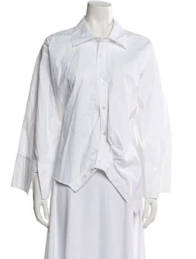 Pre-owned A.l.c Long Sleeve Top In White