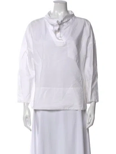 Pre-owned A.l.c Long Sleeve Top In White