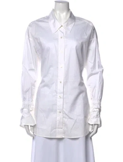 Pre-owned A.l.c Long Sleeve Top In White