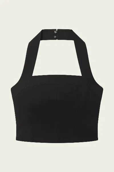 A.l.c Lori Linen Halter Top In Black