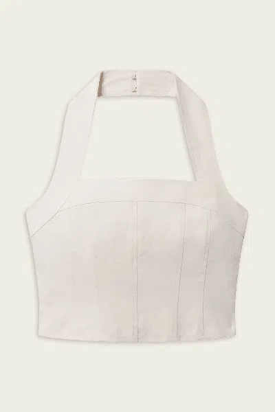 A.l.c Lori Linen Halter Top In Buttercream In Neutral