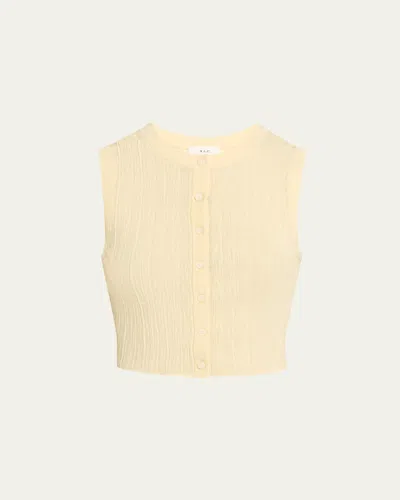 A.l.c Lottie Button-front Top In Yellow