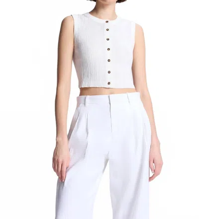 A.l.c Lottie Cropped Cotton Knit Top In White