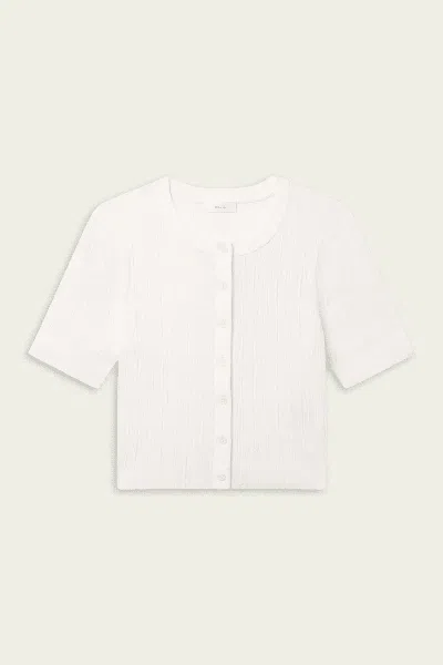 A.l.c Lottie Fine Cotton Cropped Cardigan In Bright White