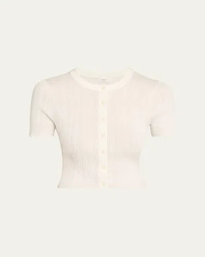 A.l.c Lottie Textured Crop Cardigan In Orange