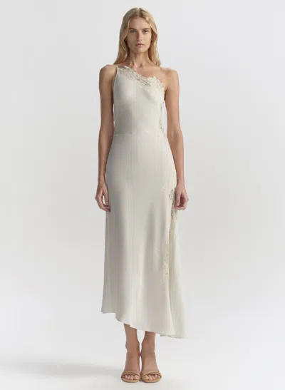 A.l.c Lou Satin And Lace Midi Dress In White