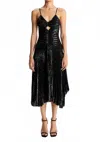 A.l.c Lou Sequined Keyhole Midi Dress In Black In Black