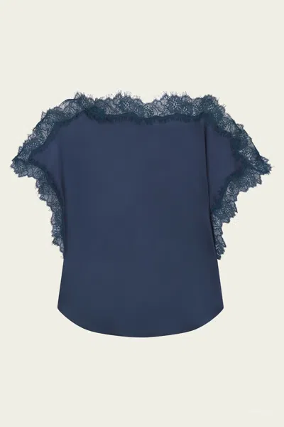 A.l.c Luna Satin And Lace Top In Ash Blue