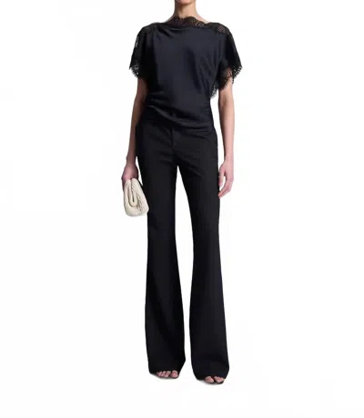 A.l.c Luna Satin And Lace Top In Black