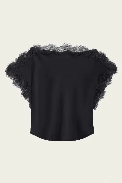 A.l.c Luna Satin And Lace Top In Black Black In Multi