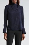 A.l.c Luna Wrap-effect Crystal-embellished Silk-chiffon Blouse In Evening Blue