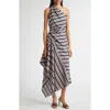 A.l.c . Lyn Stripe One-shoulder Linen Blend Sundress
