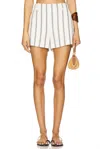 A.l.c Mac Shorts In Cream Stripe In Multi