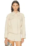A.l.c Maeve Cotton Utility Jacket In Crema Dolce In Neutral