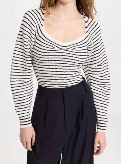 A.l.c Maeve Sweater In Natural Navy Stripe