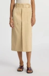 A.L.C MAIA BELTED COTTON MIDI SKIRT