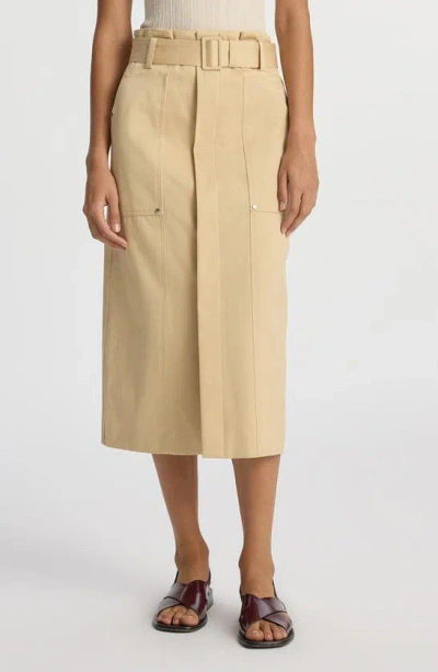 A.l.c Maia Belted Midi Cargo Skirt In Latte