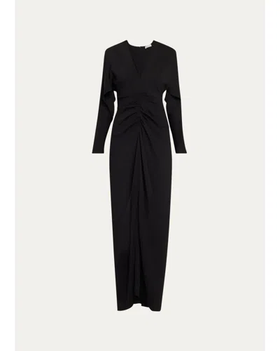A.l.c Maia Ruched Gown In Black