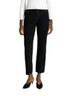 A.l.c Malone Overdye Denim Ankle Crop Jeans In Black In Black