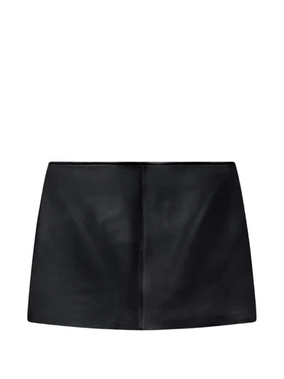 A.l.c Mara Leather Mini Skirt In Black