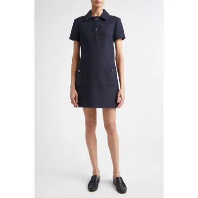 A.l.c . Marcie Bouclé Minidress In Deep Navy