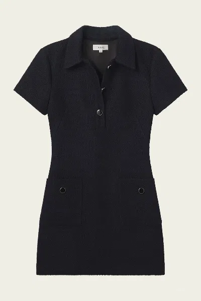 A.l.c Marcie Cotton Boucle Mini Dress In Deep Navy In Blue