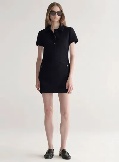 A.l.c Marcie Cotton Mini Dress In Navy In Black