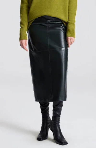 A.l.c . Marta Leather Midi Skirt In Black