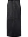 A.l.c Marta Straight Leather Maxi Skirt In Black