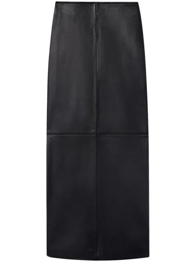 A.l.c Marta Straight Leather Maxi Skirt In Black