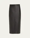 A.l.c Marta Straight Leather Maxi Skirt In Black