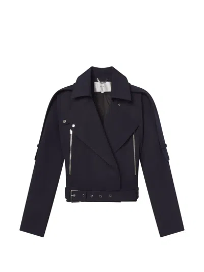 A.l.c Marvin Belted Zip Jacket In Blue
