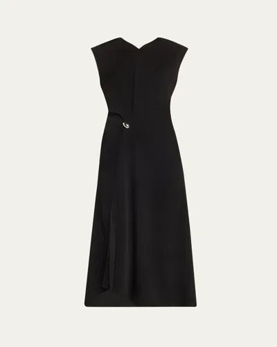 A.l.c Mary V-neck A-line Midi Dress In Black