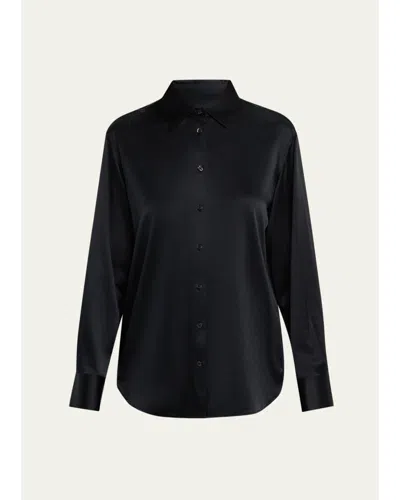A.l.c Mason Stretch Silk Shirt In Black