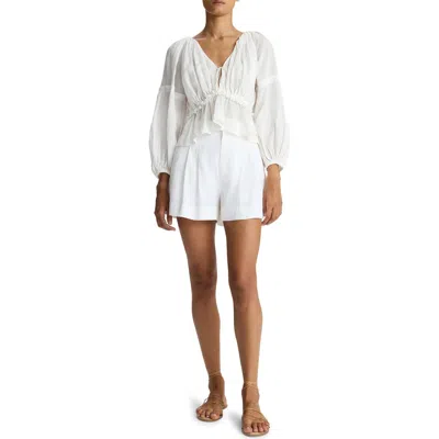 A.l.c . Mateo Linen & Cotton Shorts In Ecru