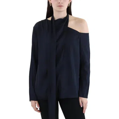 A.L.C MATILDA SIDE TIE BLOUSE IN NAVY
