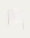 A.l.c Maude Cropped Button-front Top In White