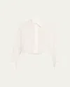 A.l.c Maude Cropped Button-front Top In White