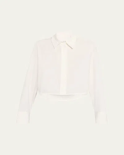 A.l.c Maude Cropped Button-front Top In White