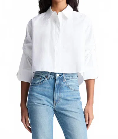 A.L.C MAUDE CROPPED COTTON TOP IN WHITE