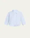 A.l.c . Maude Long Sleeve Roll Tab Crop Shirt In Light Blue